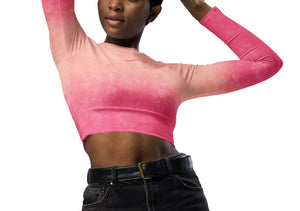 strawberry pop long-sleeve crop top