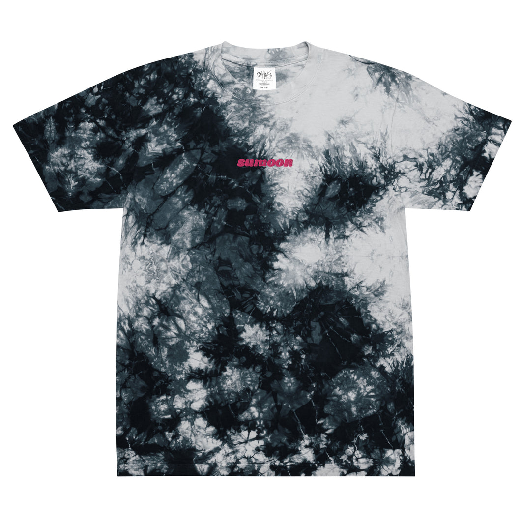 oversized embroidered logo tie-dye t-shirt