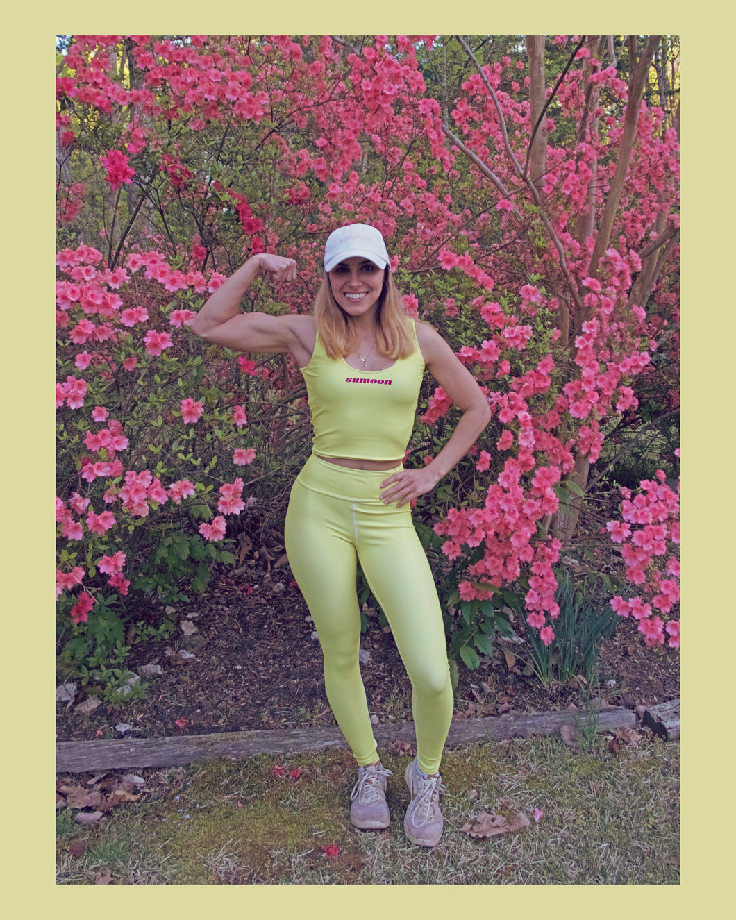 yellow fitted cropped tank