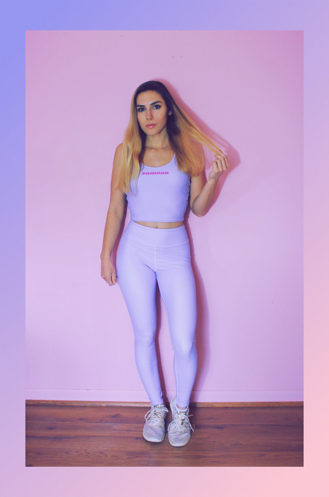 pastel purple fitted cropped tank