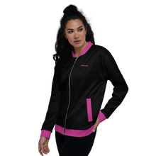 Load image into Gallery viewer, black &amp; pink bomber jacket