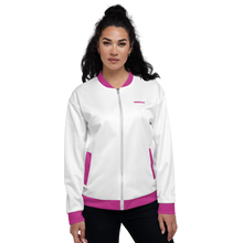 Load image into Gallery viewer, white &amp; pink bomber jacket