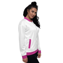 Load image into Gallery viewer, white &amp; pink bomber jacket