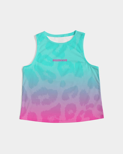 cheetah print ombré cropped tank