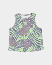 Load image into Gallery viewer, pastel green &amp; purple tropical cropped tank