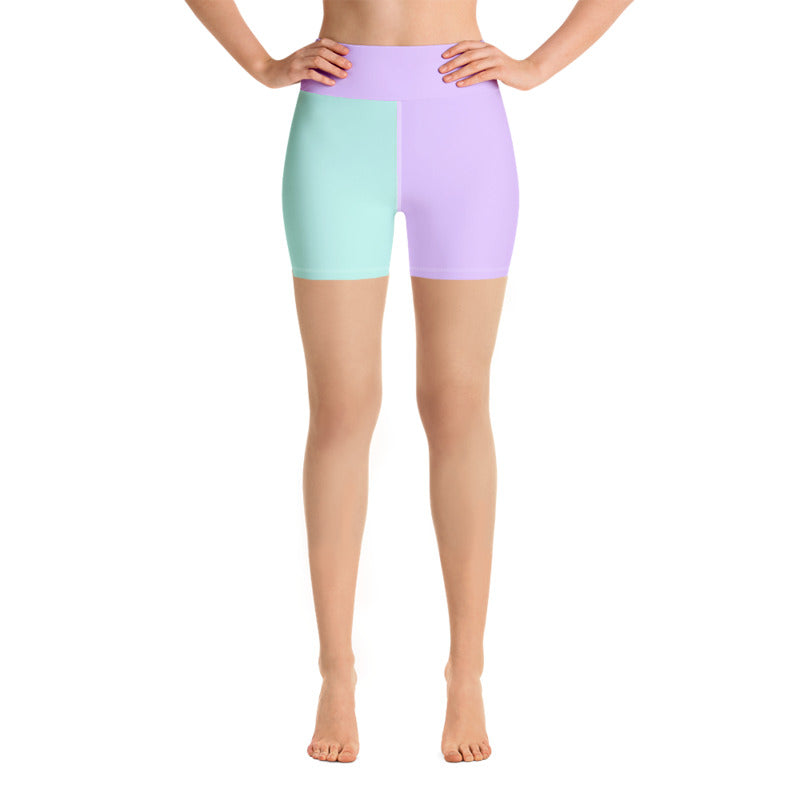 pastel high-waisted shorts