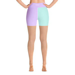 pastel high-waisted shorts