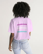 Load image into Gallery viewer, light pink large text logo cropped tee