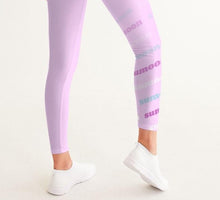 Load image into Gallery viewer, light pink large text logo mid-rise leggings