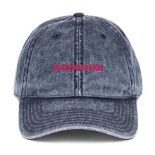 Load image into Gallery viewer, navy embroidered logo vintage cap