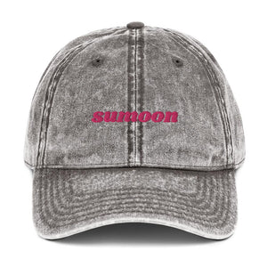 charcoal grey embroidered logo vintage cap