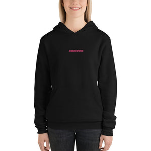 embroidered text logo hoodie