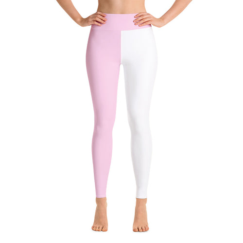 half&half pink high-waisted leggings