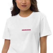 Load image into Gallery viewer, white embroidered logo t-shirt dress