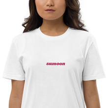 Load image into Gallery viewer, white embroidered logo t-shirt dress