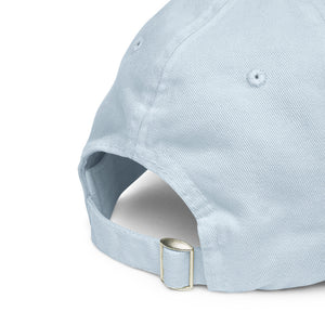 pastel blue embroidered logo cap