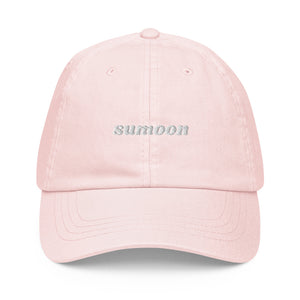 pastel pink embroidered logo cap