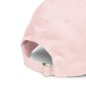 pastel pink embroidered logo cap