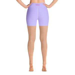 pastel purple high-waisted shorts