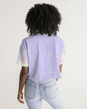 Load image into Gallery viewer, pastel purple polka-dot cropped tee