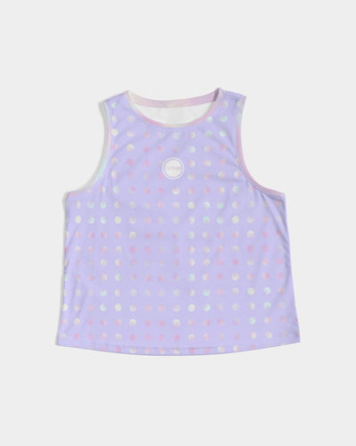 pastel purple polka-dot cropped tank