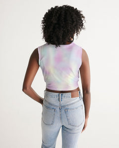 pastel tie-dye twist-front tank