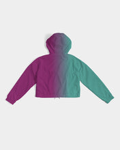 Load image into Gallery viewer, raspberry floral cropped windbreaker