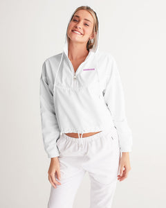 white cropped windbreaker