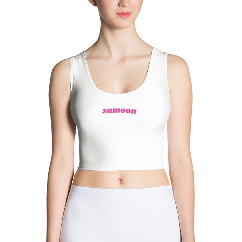 white fitted cropped tank